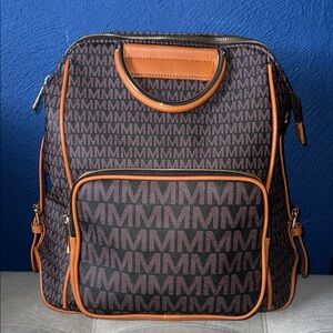 MKF Collection Brown Monogram Backpack